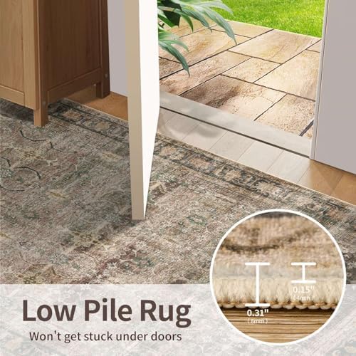 Rugxara Brown Area Rugs 5x7 Washable Rug for Living Room Bedroom - Image 5