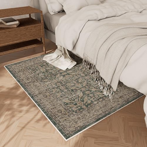 Boho Washable Kitcheh Rug for Entryway: Door Mat Indoor Entrance 2x3 Small Throw Rug Stain Resistant Non-Slip Low Pile Soft Carpet for Kitchen Front Door Indoor Entrance Entry Bedroom - Image 2