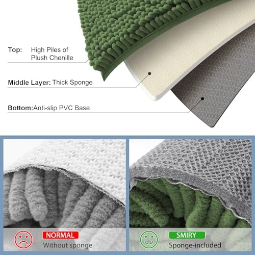 Smiry Bathroom Rugs 34X21, Luxury Chenille Extra Soft Absorbent Bath Mat - Image 5
