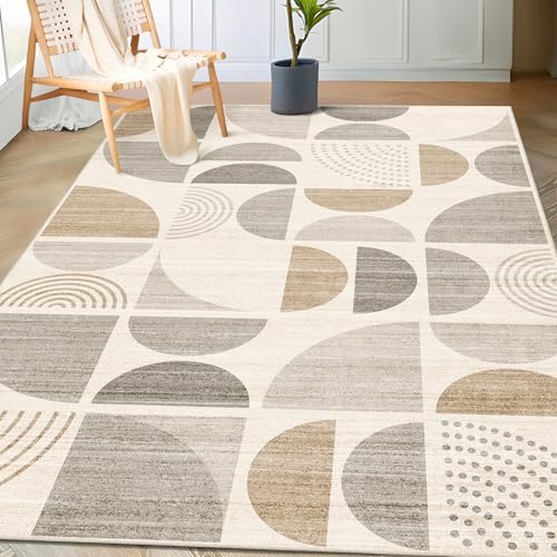 MUJOO Boho Rug Washable,3x5 Area Rugs Small Non Slip Modern Abstract by MUJOO