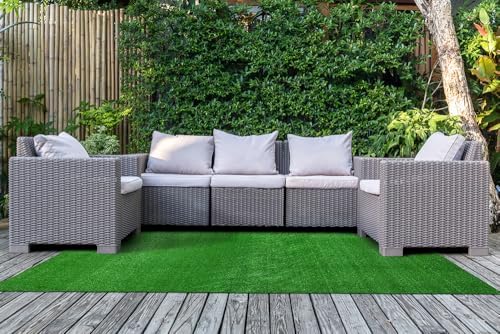 Garland Rug Artificial Grass 5 Ft. X 8 Ft. Large Indoor/Outdoor Area Rug Green -Lush Green, Durable, and Low-Maintenance for Patios, Lawns, and More - Image 2