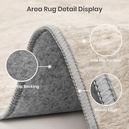 Valenrug Washable Rugs 5x7, Non Slip Large Area Rugs for Living Room, Brown - Image 4