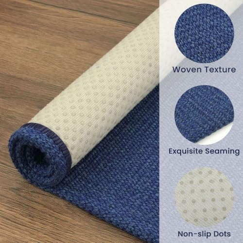EARTHALL Washable Runner Rug, Non Slip Kitchen Rug, 2x7 Ft, Heathered Blue - Image 5