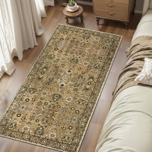 Brown 2x4 Runner Washable Rugs for Entryway, Non Slip Small Area Rug - Image 3