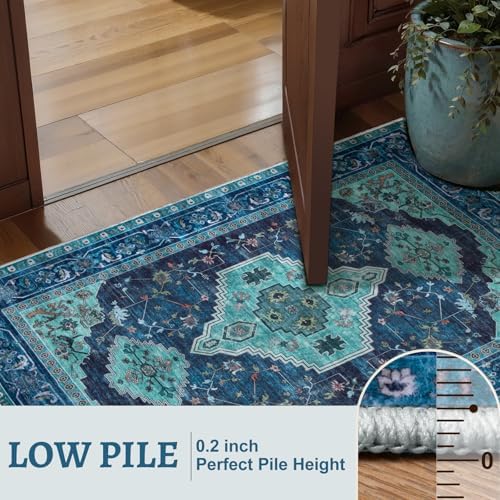 Tangsoo Oriental 2x3 Washable Rugs for Entryway, Non Slip Small Area Rug - Image 3