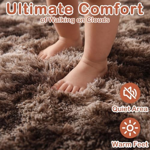 Runner Rugs for Bedroom 2x6, Fluffy Hallway Rug Chocolate Brown Bedside Rug - Image 5