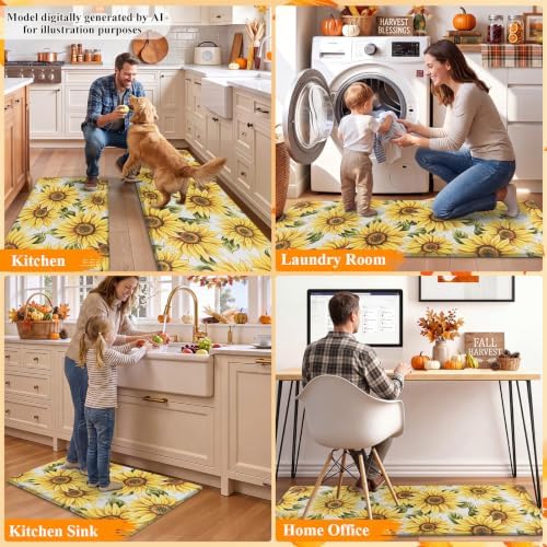 HEBE Fall Kitchen Rugs Set of 2, Anti Fatigue Kitchen Mats for Floor - Image 7