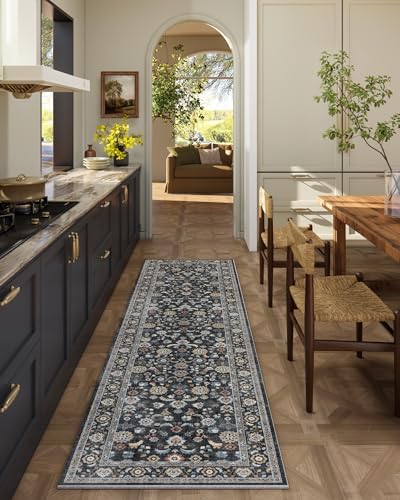 Washable Runners for Hallways Kitchen Rug: 2'x6' Runner Rugs Stain Resistant Non Slip Low Pile Boho Carpet Runners for Hallways Bedroom Entryway Indoor Beside Bathroom Laundry Room by palohom
