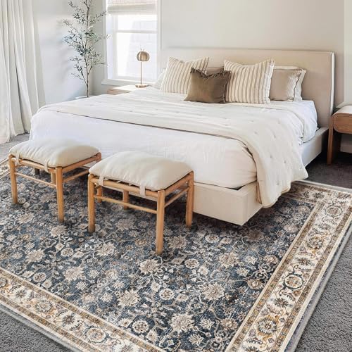 CHAMPLANT Washable Area Rug 8'x10' Retro Boho Design Non-Shedding Non-Slip Easy Care Ideal for High Traffic Areas in Living Room Bedroom Office Coffee Table Kitchen Large Carpet - Image 3