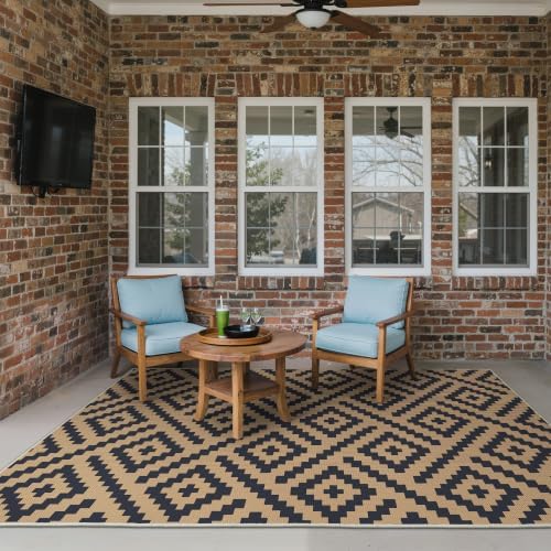GENIMO Outdoor Rug, Waterproof Plastic Rugs for Patio, 5'x8' Black Cocoa - Image 7
