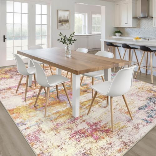 LOONGRUG 6x8 Area Rug Washable Neutral Modern Living Room Rug Multi Gold - Image 5