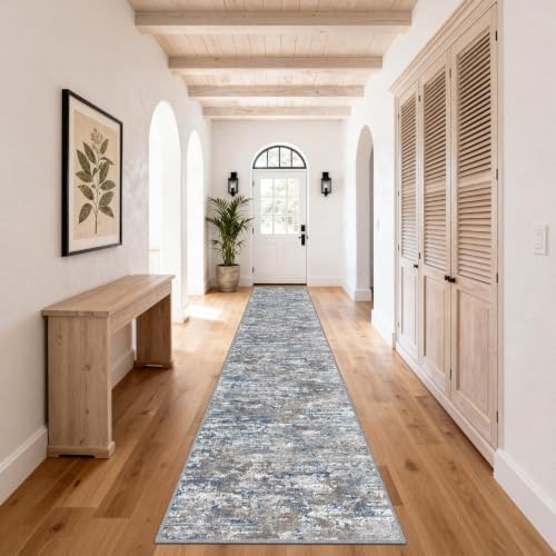 Washable Carpet Runners for Hallway 14ft-Non Slip Floor Runners for Dogs, Abstract Hallway Runner Rug with ‌Silicone Backing, Stain Resistant Rug for Indoor High Traffic,2.6x14,Multi - Image 2