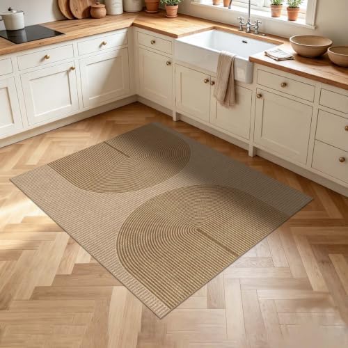 Non-Slip Jute Rug for Entryway: 4x5 Outdoor Mat - Geometric Arch Pattern - Image 3