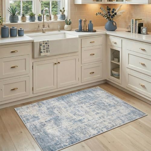2x3 Area Rug Washable Abstract: Non Slip Throw Rugs for Entryway - Image 3