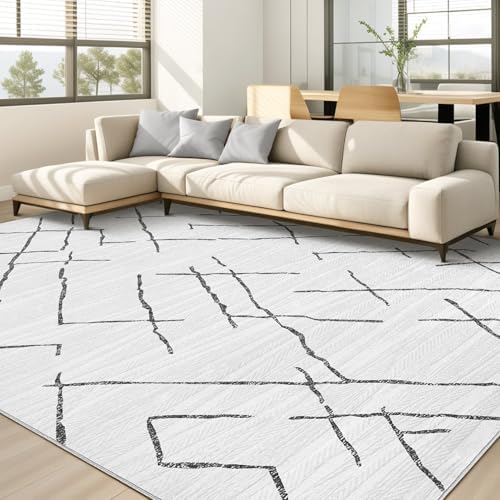 kakania Washable 10x12 Area Rug for Living Room: Boho Geometry Home Decor by kakania