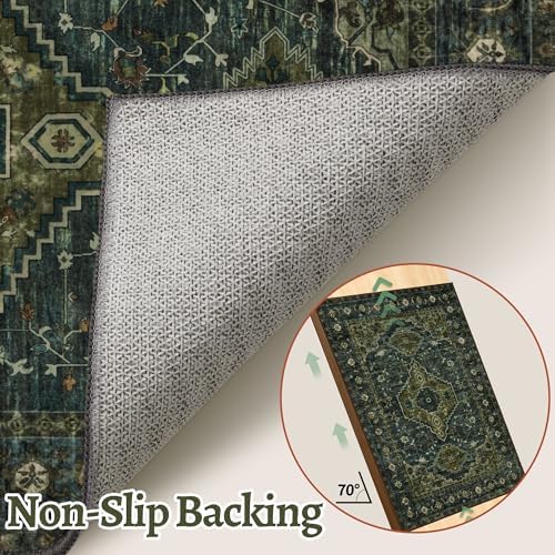 Tangsoo 2.6x8 Washable Runner Rug for Hallways, Non Slip Vintage Runner Rug - Image 4