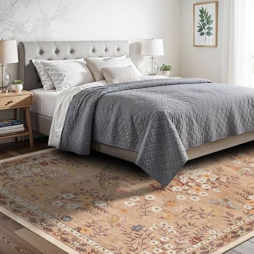 5x12 Rugs for Wide Hallway Thin Washable Runner Rug Apricot - Image 2