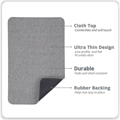 Bath Mat,Ultra Thin Bathroom Rugs,Rubber Bath Mats for Bathroom,No Slip Bath Rugs,Quick Dry,Machine Washable,Low Pile,Absorbent,Shower Outside,Sink,Home Decor Accessories.Grey,1'8"x2'8"(20x32inch) - Image 2