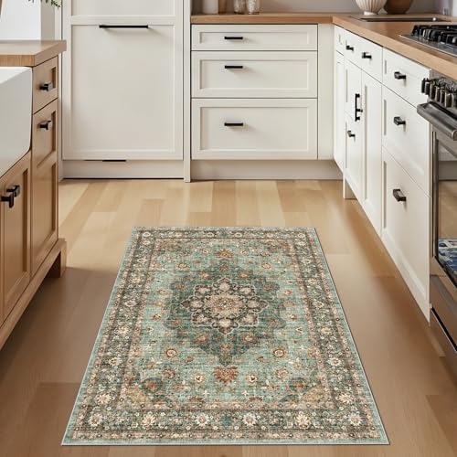 3x4 Rugs for Kitchen Entryway Bathroom: Non Slip Thin Door Mat Small Runner - Image 3