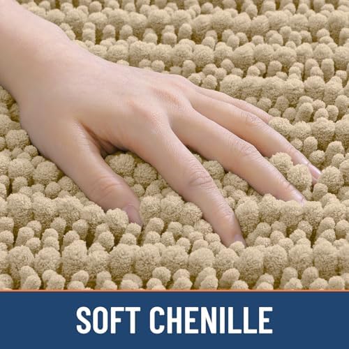 Smiry Bathroom Rugs 40X24, Extra Soft Rubber Backing Chenille Bath Mats - Image 4