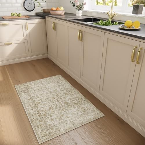Machine Washable Area Rugs for Entryway: Door Mat Indoor Entrance 2x3 Boho Rug Stain Resistant Non-Slip Low Pile Soft Throw Carpet for Kitchen Front Door Indoor Entrance Entry Bedroom - Image 6