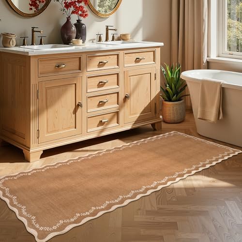 GarveeHome 2.5x8 Scalloped Washable Runner Rug Non Slip Hallway Kitchen Rug - Image 3