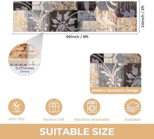 Yamaziot 2x8 Washable Modern Abstract Runner Rug Non-Slip for Hallways - Image 2