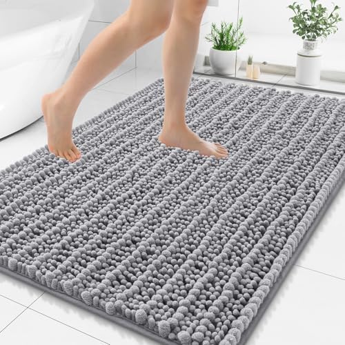 Smiry Bathroom Rugs 44X32, Extra Soft Rubber Backing Chenille Bath Mats by Smiry