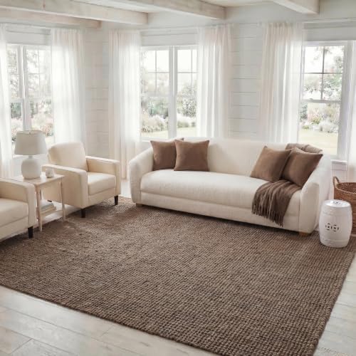 SAFAVIEH Natural Fiber Area Rug 9x12, Jute Knotted Large Brown NF447D by Unknown