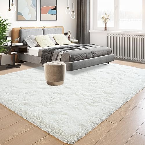 Tepook 4x6 Soft Fluffy Rug for Bedroom Fuzzy Cream Rugs for Living Room - Image 2