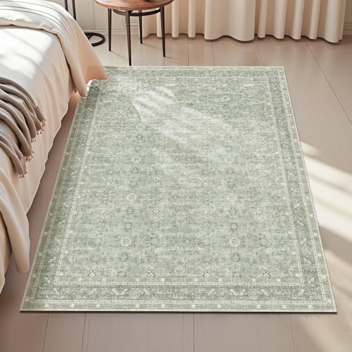 OPPODREAM Vintage Light Green Area Rugs 3x5, Washable Rug for Living Room by OPPODREAM