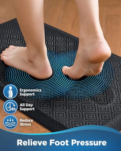 Ophanie Kitchen Mats for Floor,3/4 inch Thick,20x32 Anti Fatigue Cushioned Mat,Kitchen Rugs,Waterproof,Comfort Ergonomic Standing Mat for Office,Home,Sink with 99+ Pairs of Anti-Slip Bottom Ridges - Image 2