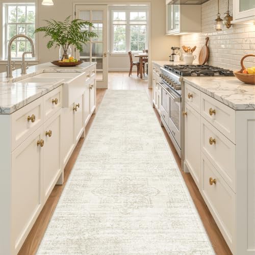 2x10 Runner Rug Non Slip,Washable Hallway Runner Rug,Beige - Image 5