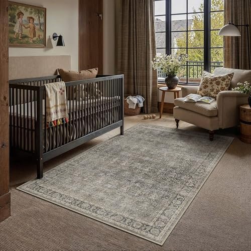 HUGEAR Moss Green 3x5 Washable Area Rugs for Living Room - Image 2