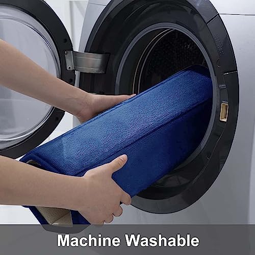 Buganda Memory Foam Bath Mat, 70" x 24", Ultra Soft and Non-Slip Bathroom Rugs, Water Absorbent and Machine Washable Bath Rug Runner for Bathroom, Shower, and Tub, Navy Blue - Image 6