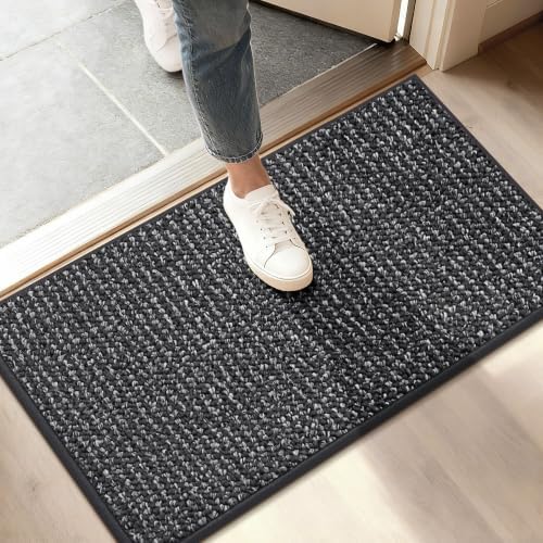 BEQHAUSE Dirt Trapper Door Mat 17" x 30", Non-Slip Doormats, Charcoal by BEQHAUSE