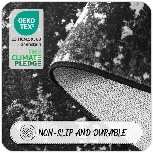 Black Round Rug 4ft Washable Circle Area Rugs for Entryway Kitchen - Image 5
