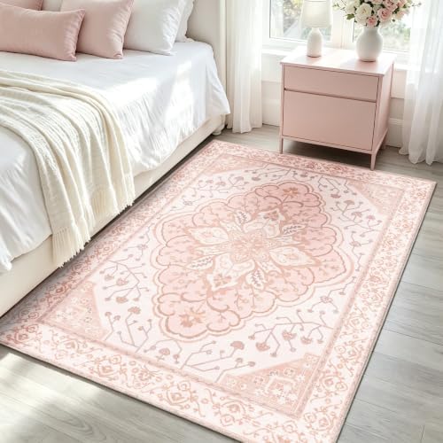 YARNSCAPE 4' x 6' Machine Washable Area Rug, Non-Slip Low-Pile Carpet by YARNSCAPE