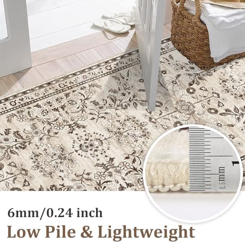 Yamaziot 2x3 Washable Entryway Rug Non Slip Indoor Door Mat, Brown - Image 2