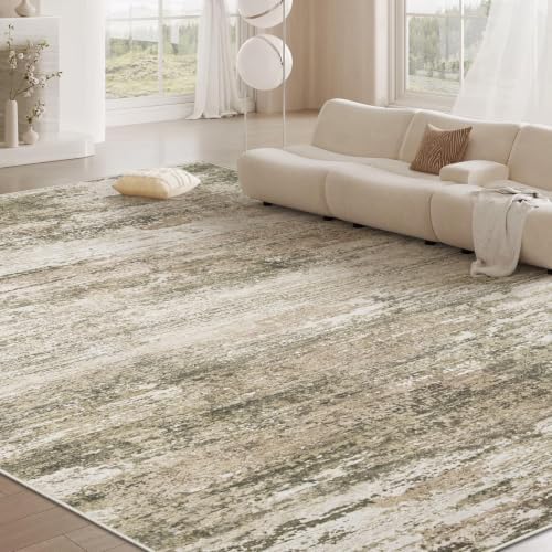 Washable Rug 8x10 Area Rugs for Living Room: Large Neutral Soft Rug Abstract Non Slip Low Pile Modern Carpet for Bedroom Kitchen Nursery Office Dining Room Indoor (Brown, 8'x10') - Image 6