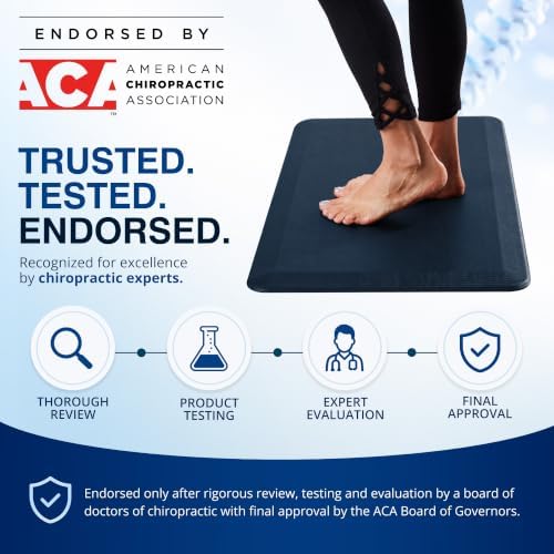 ComfiLife Anti Fatigue Floor Mat – 3/4 Inch Thick Kitchen Mats for Floor, Standing Desk Mat, Kitchen Rug – Comfort at Home, Office – Durable – Stain Resistant – Non-Slip Bottom (24" x 70", Navy) - Image 2
