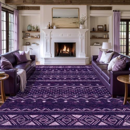 SERISSA 9x12 Washable Non-Slip Boho Area Rug for Living Room by SERISSAHomeDecorCollection