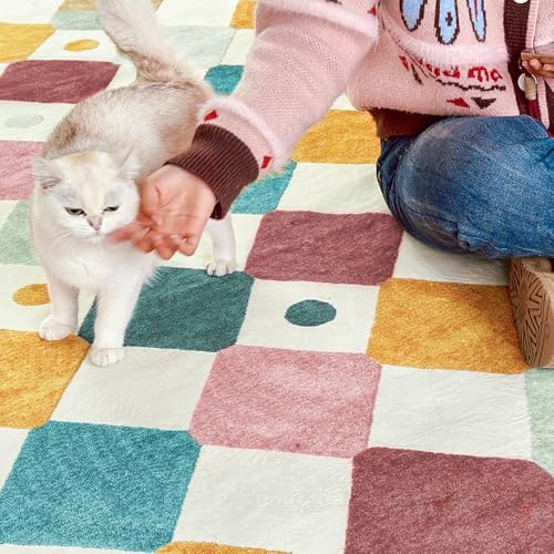 jinchan 5x7 Nursery Rug Washable Kids Rug Colorful Play Mat Decor Confetti - Image 4