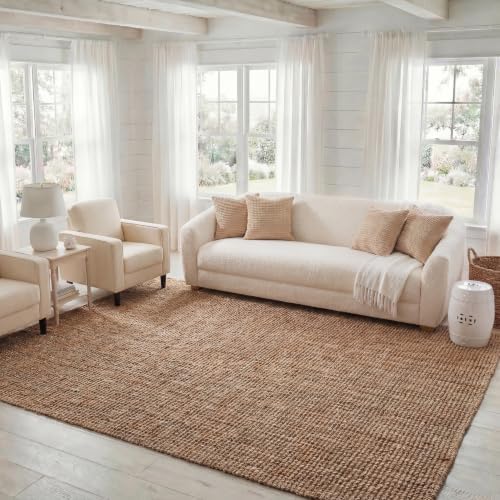 SAFAVIEH Natural Fiber Area Rug 11x15, Jute Knotted X-Large Natural NF447A by Unknown