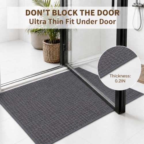 Ultra Thin Bath Mat, Thin Bathroom Rugs Fit Under Door, Non Slip Floor Mat - Image 6