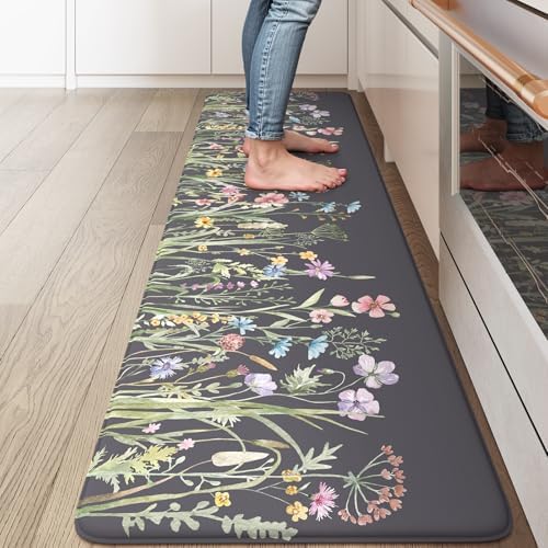 KIMODE Anti Fatigue Kitchen Mat for Floor, Farmhouse Kitchen Runner Rug by StayinComfortCookwithJoy