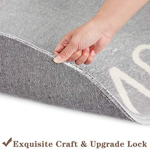 Topotdor Round ABC Area Rug,63 Inch Soft Floor Carpet,Grey - Image 6