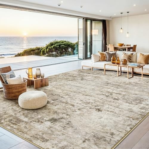 10x12 Area Rugs Washable Modern Abstract Living Room Bedroom Rug by Unknown