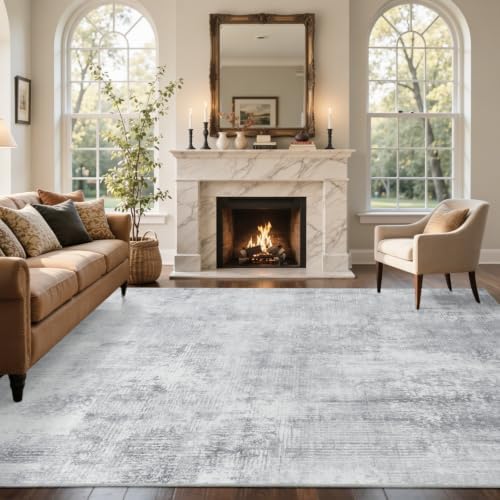 4x6 Ft Abstract Washable Area Rugs for Living Room Grey - Image 3