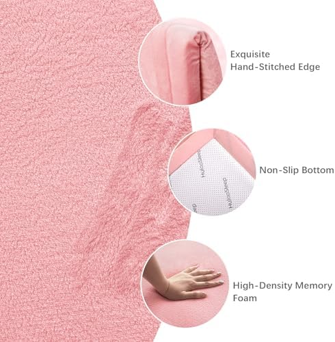 Baby Play Mat for Floor,1.3" Thick Memory foam Tummy Time Mat,Soft Coral Velvet Nursery Rug,Extra Large Non Slip for Crawling,Toddlers,Infants,kids,Yoga&Tatami Style for Living Room(Pink) - Image 2